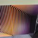 Lamp op art kinetic movement Vasarely Cruz Diez plexiglass and metal