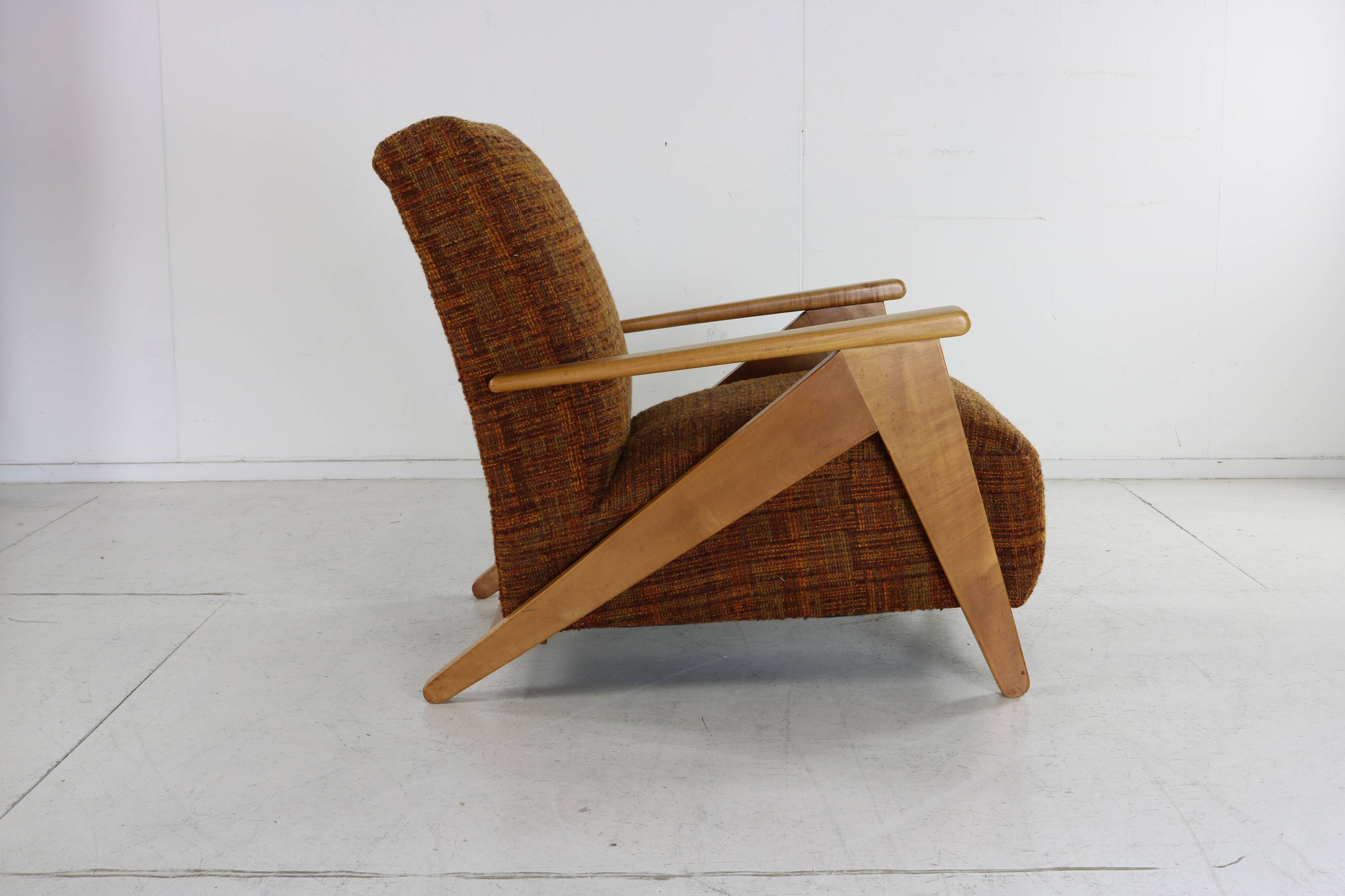 Forties dutch design larger lounge chair attributed to Jan den Drijver