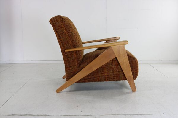 Fauteuil lounge de grande taille de conception hollandaise des années 40 attribué à Jan den Drijver
