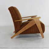 Forties dutch design larger lounge chair attributed to Jan den Drijver
