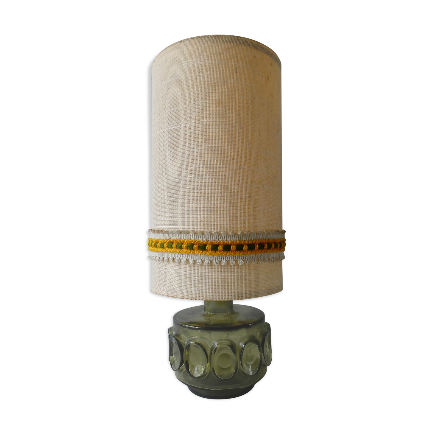 Khaki glass lamp, 70s