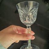 Cut white wine glasses
