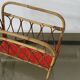 Porte revues en rotin et formica
