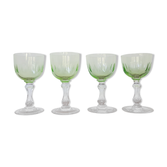4 verres Val Saint Lambert en Ouraline