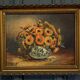 Oil on canvas still life bouquet of flowers 20th century M. Meton
