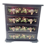 Lacquered jewelry box in chest shape with 4 drawers made in Shanghai