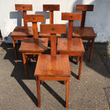 6 chairs t brutalist ski resort circa 1960