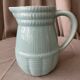 Turquoise blue barbotine pitcher st clement willow model