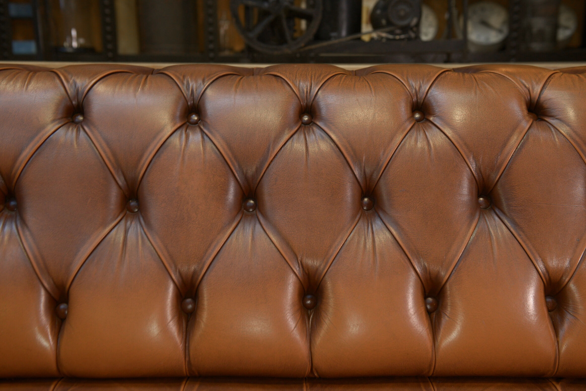 Chesterfield sofa 3 seater Vintage brown leather