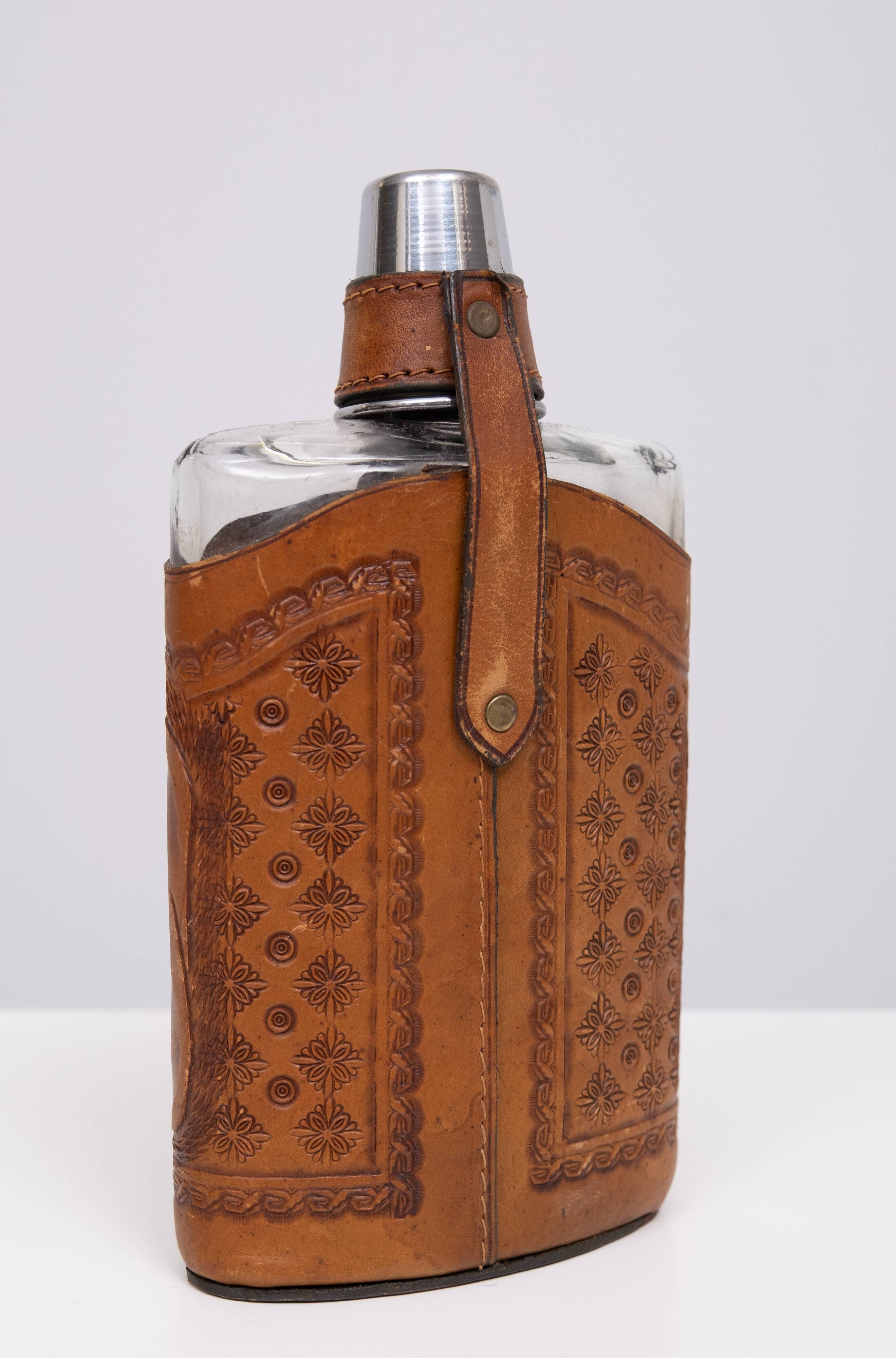 Angel Pazmino Tequila Hip Flask Ecuador 1960s