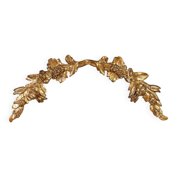 Frise baroque ancienne en bois sculpté et doré, Italie, XVIIIe siècle