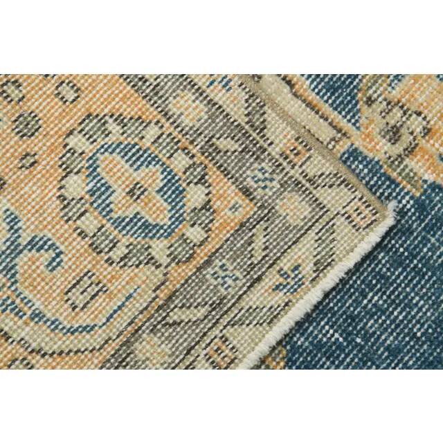 1970s Vintage Turkish Oushak Handmade Wool Cotton Orange Area Rug 205x304