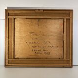 Antonio Secci, brutalist abstract painting, mixed media Italy Milano 69