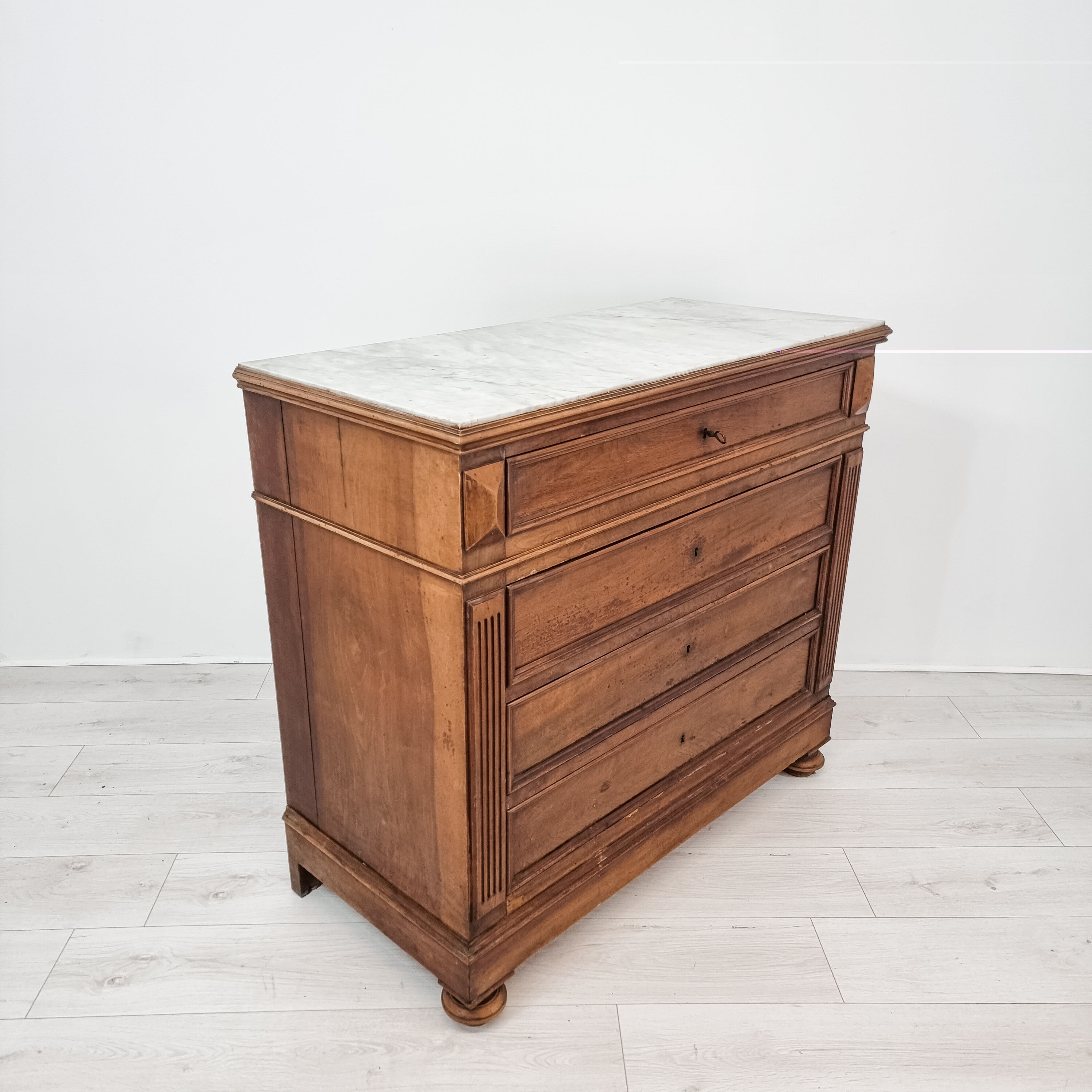 Chest of drawers white marble early twentieth century