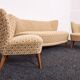 Swedish lounge sofa & cocktail chair set, 1950s – curved wingback