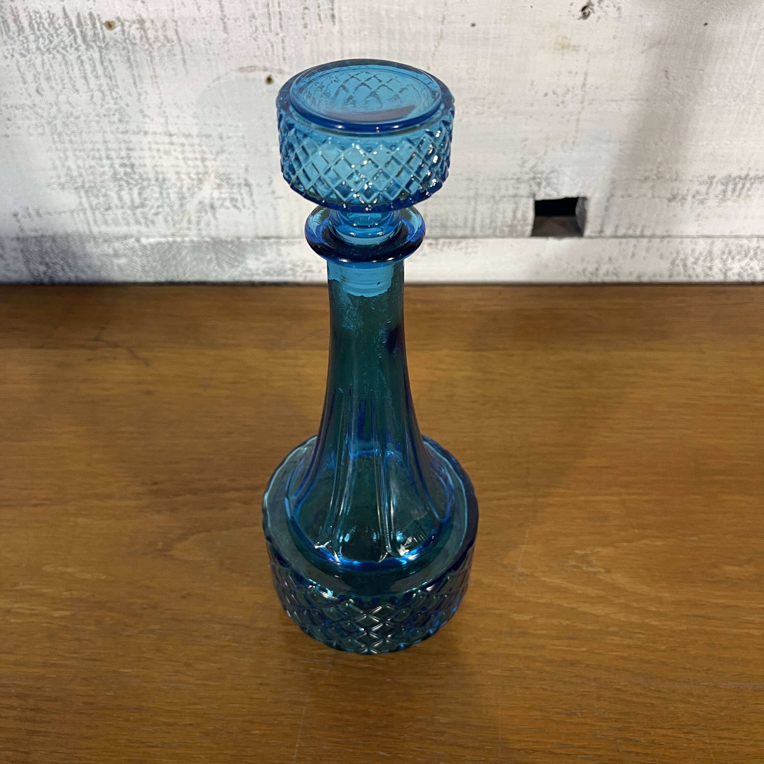 Blue glass carafe