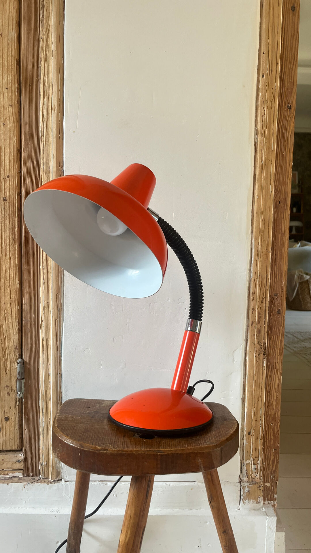 Vintage orange metal lamp