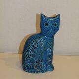 Cat by Aldo Londi for Bitossi in blue ceramic