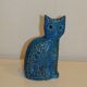 Cat by Aldo Londi for Bitossi in blue ceramic