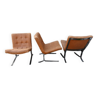 Three armchairs by Olivier Mourgue from the 50s/60s