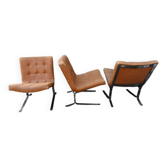 Trois fauteuils de Olivier Mourgue des années 50/60