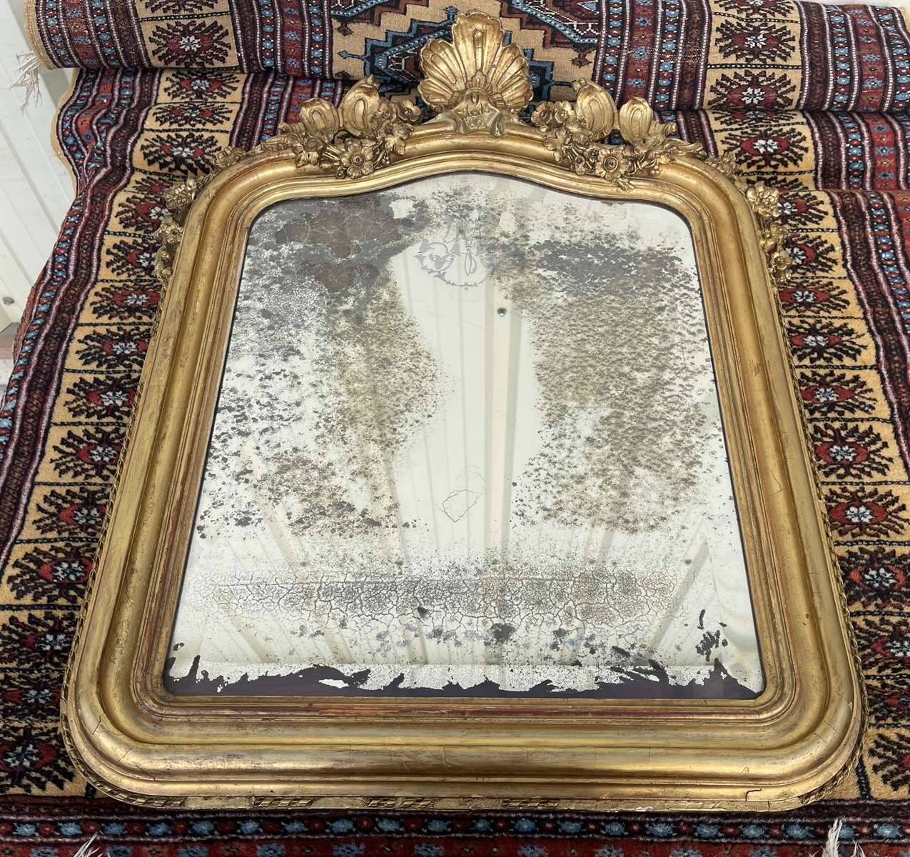 Louis XV mirror, early 19th century, restored.