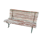 Old Parisian garden bench in wrought iron and wood