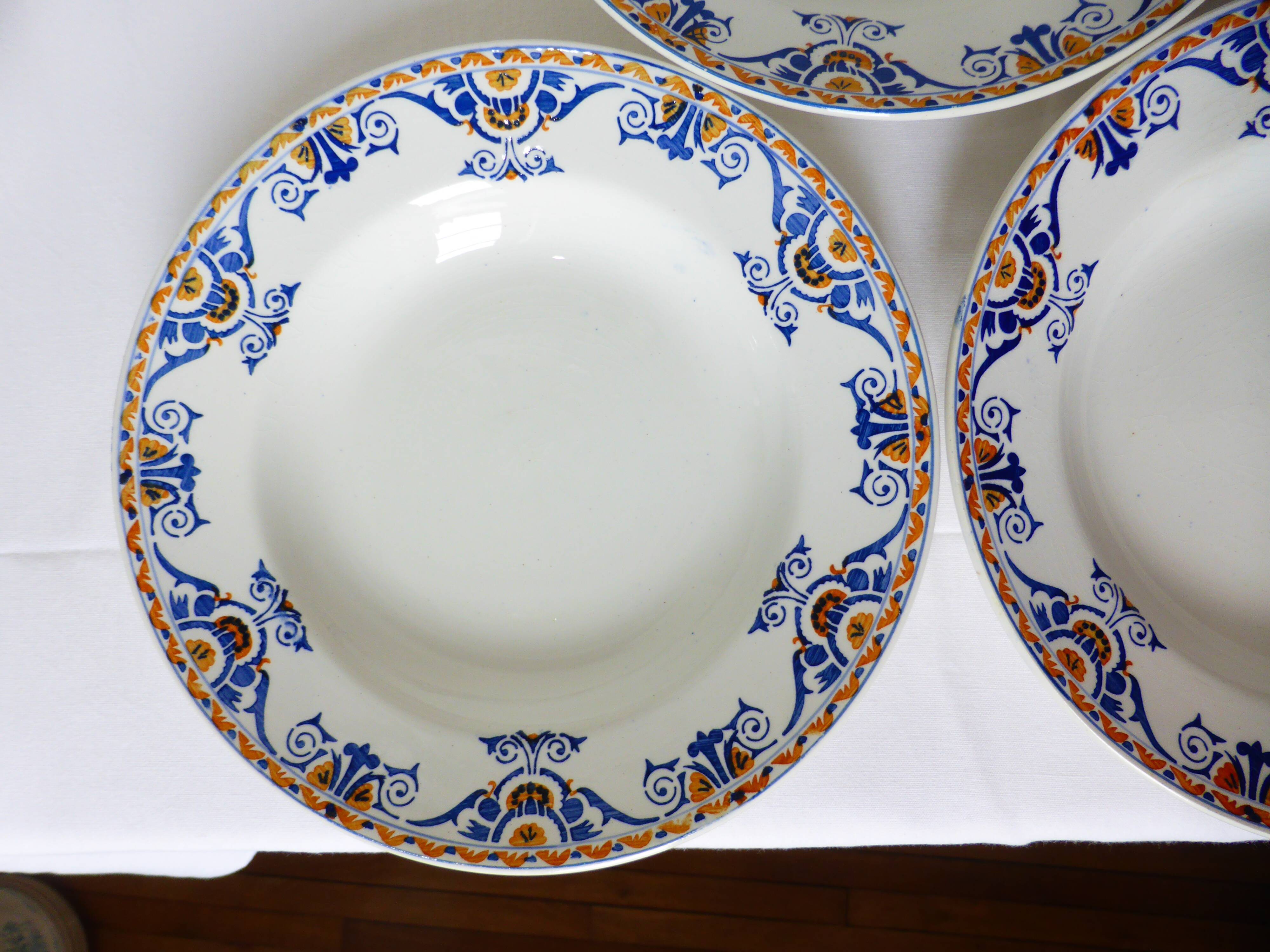 3 vintage soup plates from Moulin des Loups et Hamage, St Gast model 220525