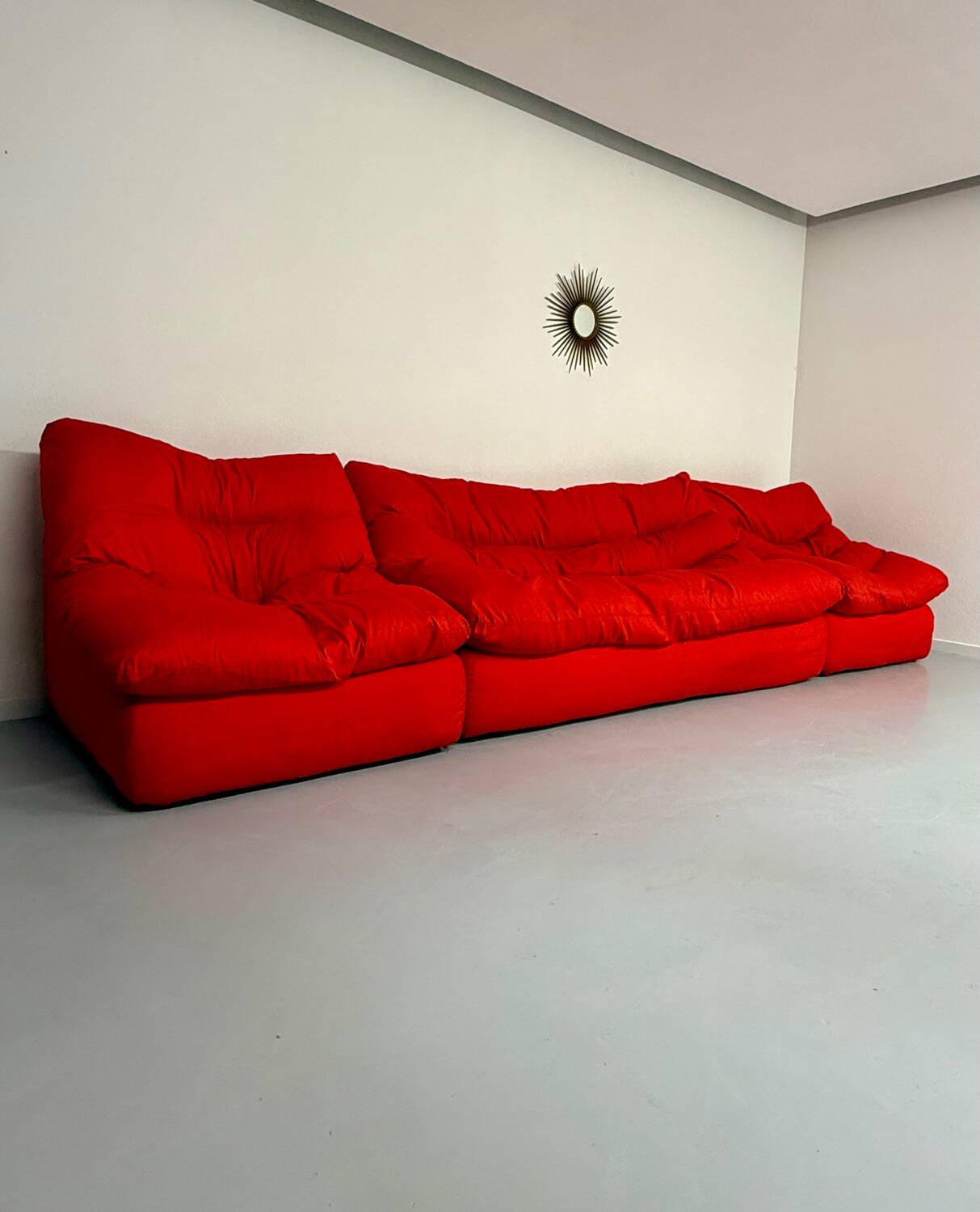 Living room sofa and 2 armchairs French design Steiner 70s vintage fabric