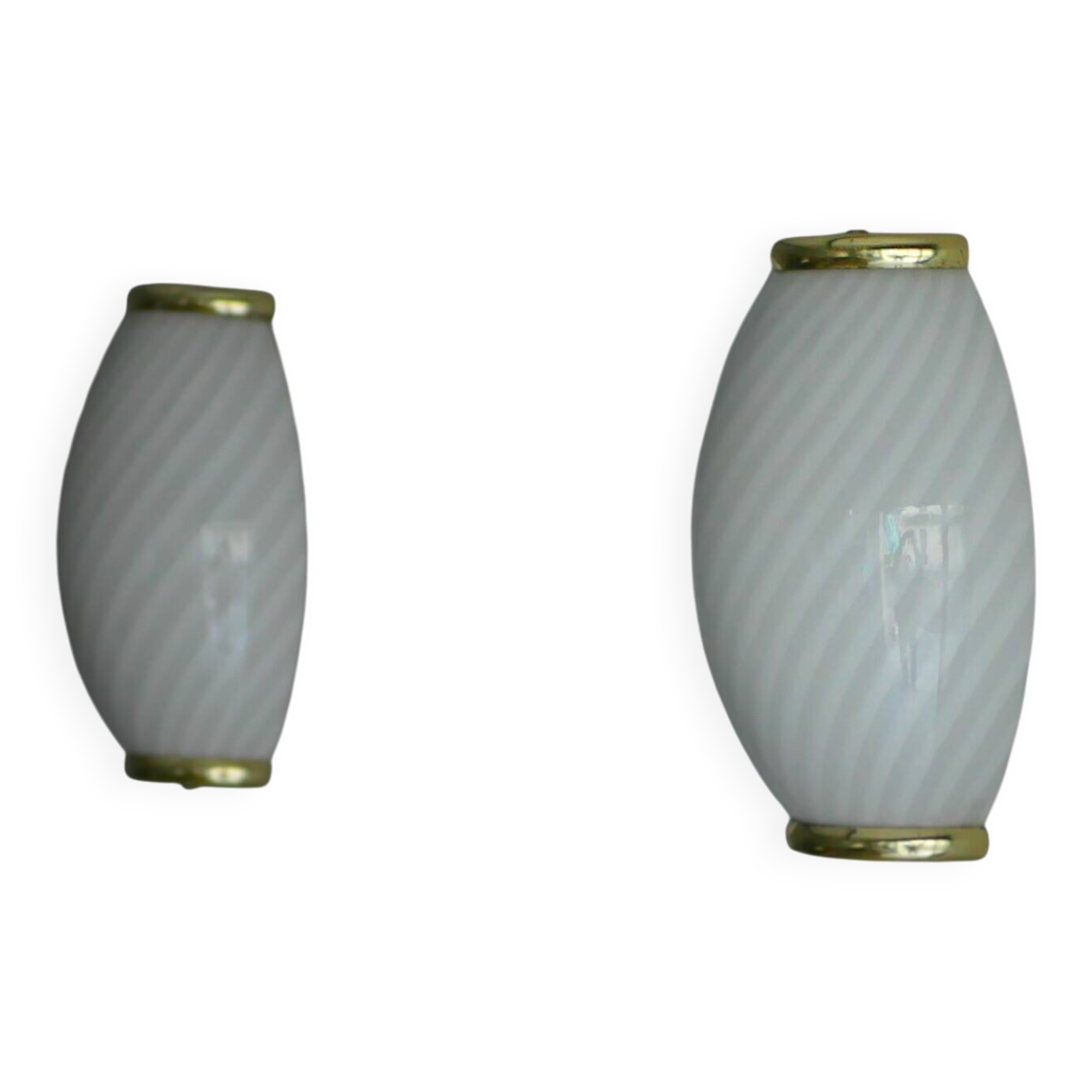 1980s Murano wall lights - Italian design - Swirled glass and brass