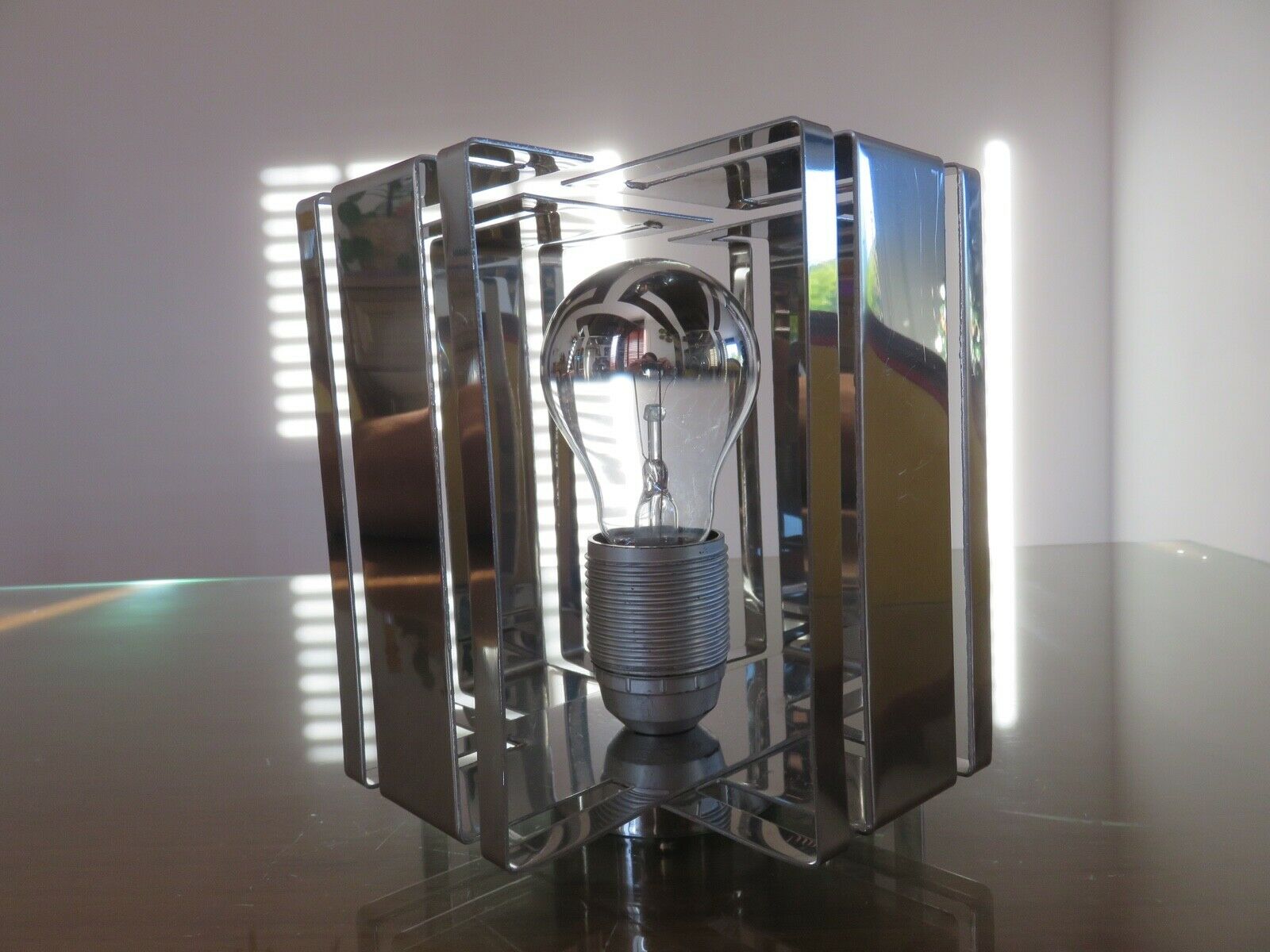 Chrome metal table lamp 70s