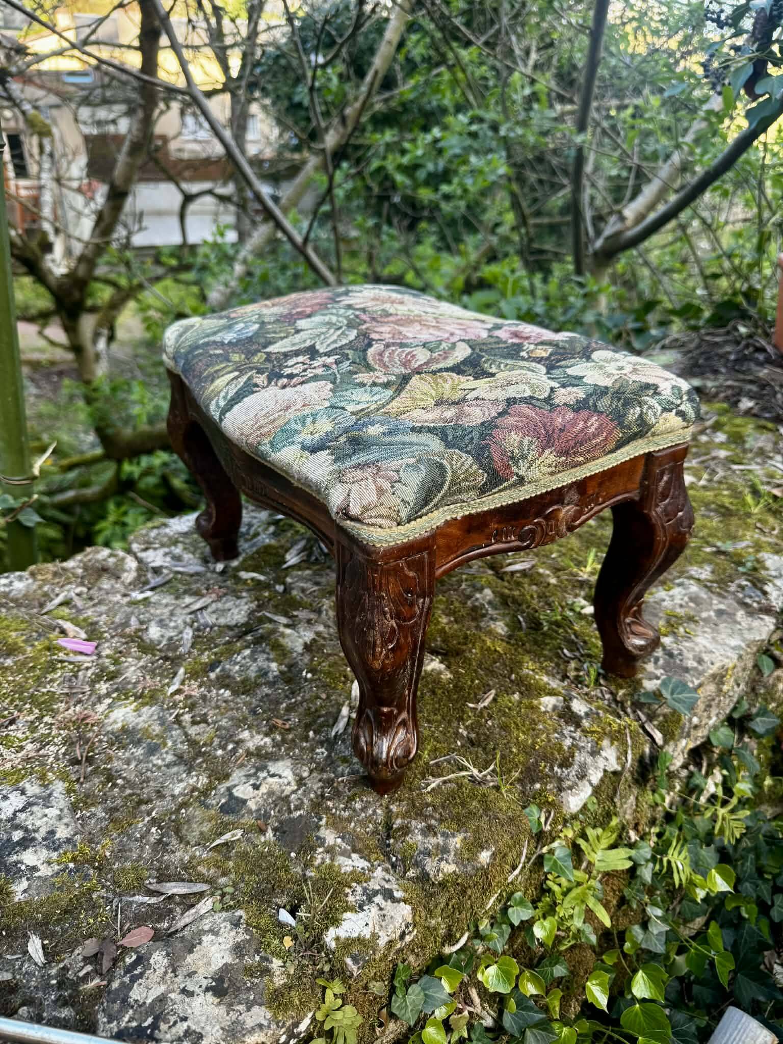Louis XV style baroque footrest antique