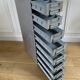 Metal workshop cabinet for tools and screws 8 vintage drawers