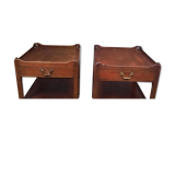 Pair of English mahogany sofa tips