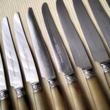 11 Apollo bovine horn and stainless steel table knives