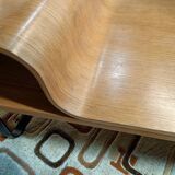 Curved wooden coffee table