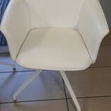 Fauteuil leolux cuir blanc
