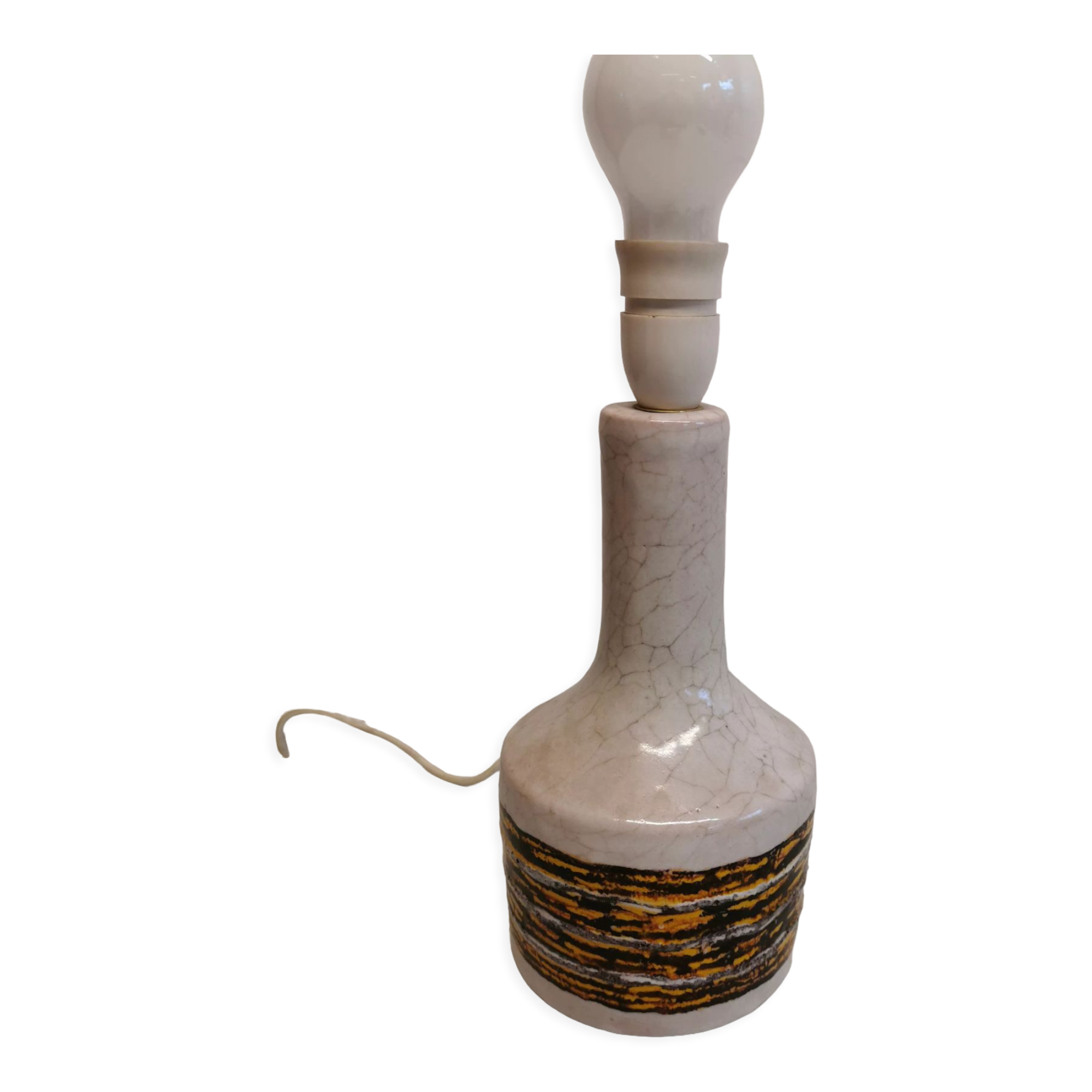 Italian table lamp in beautiful cracked glaze. estimated 1960s