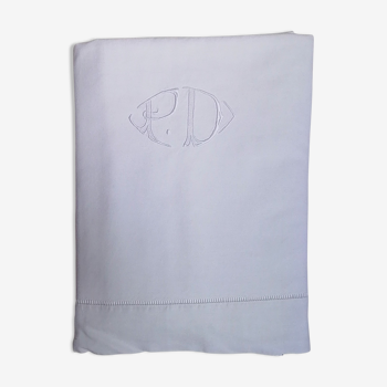 Sheet embroidered initial digits P D