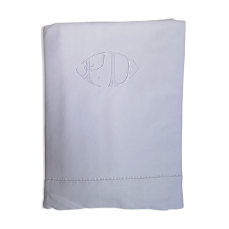 Sheet embroidered initial digits P D