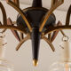 Chandelier en verre de Murano et teck des années 1960 attribué à Stilnovo.