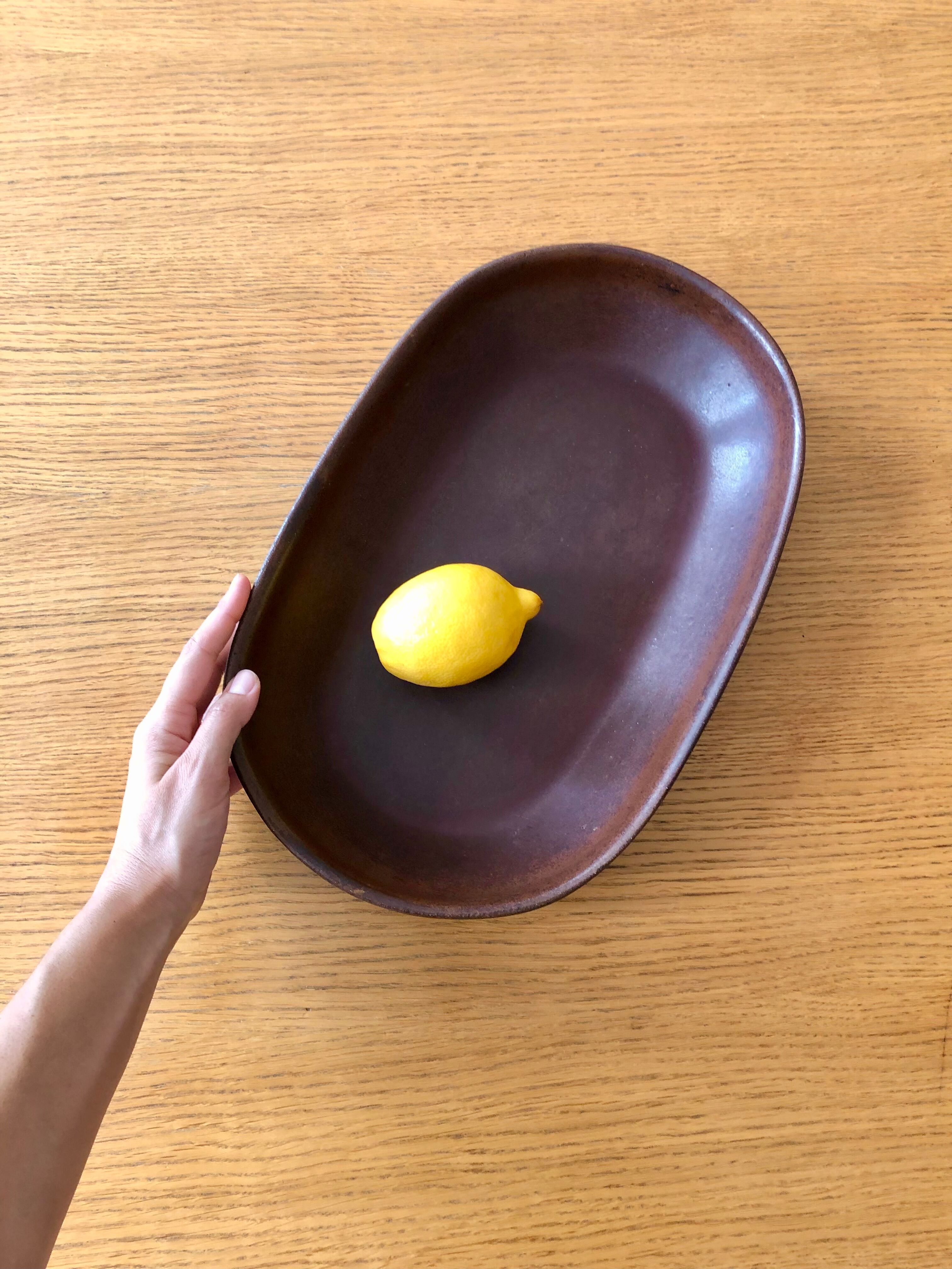 Vintage brown Dutch ceramic dish