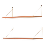 Set of 2 Danish mid century teak  floating shleves, 1960s