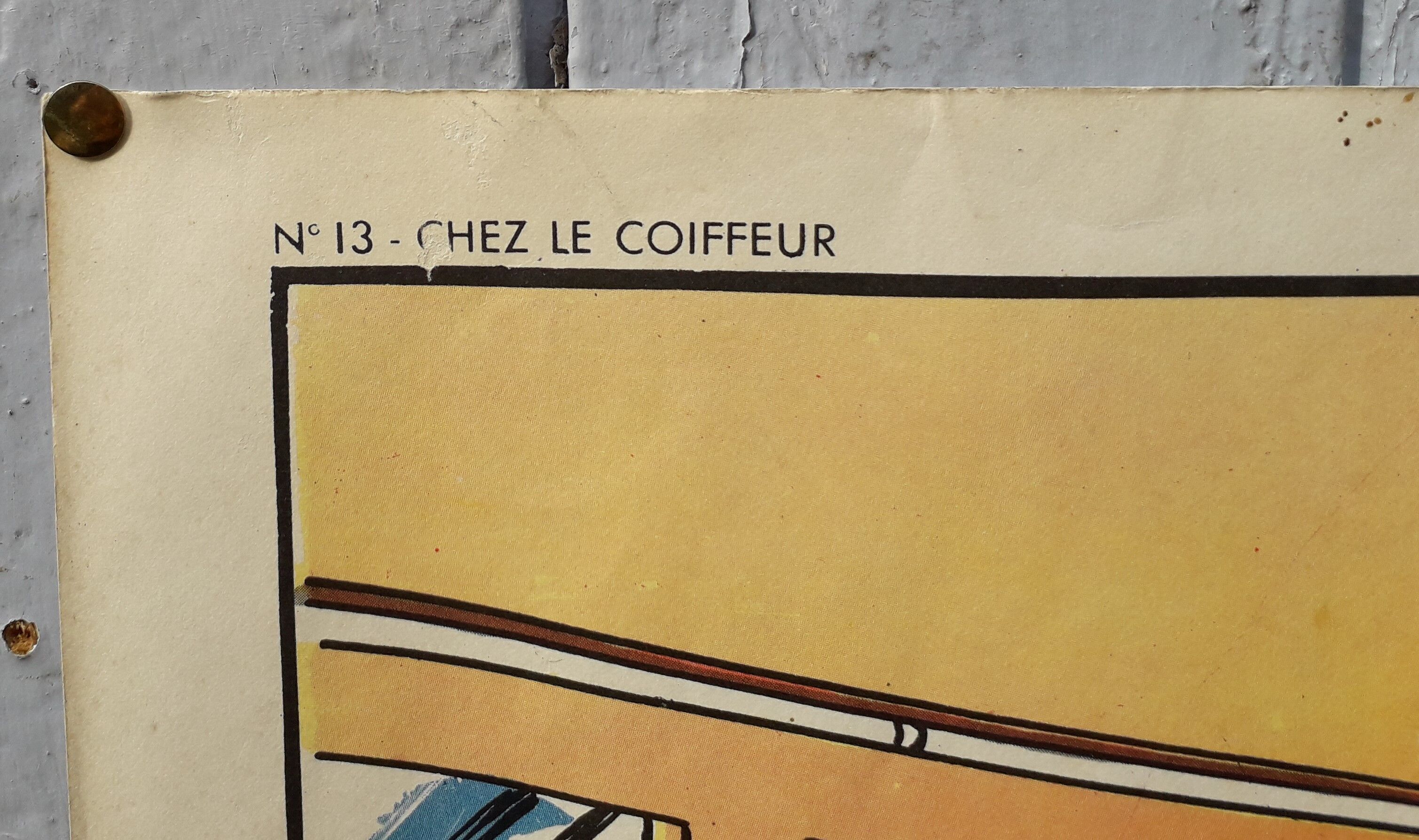 School poster "mid" at the baker's and at the hairdresser