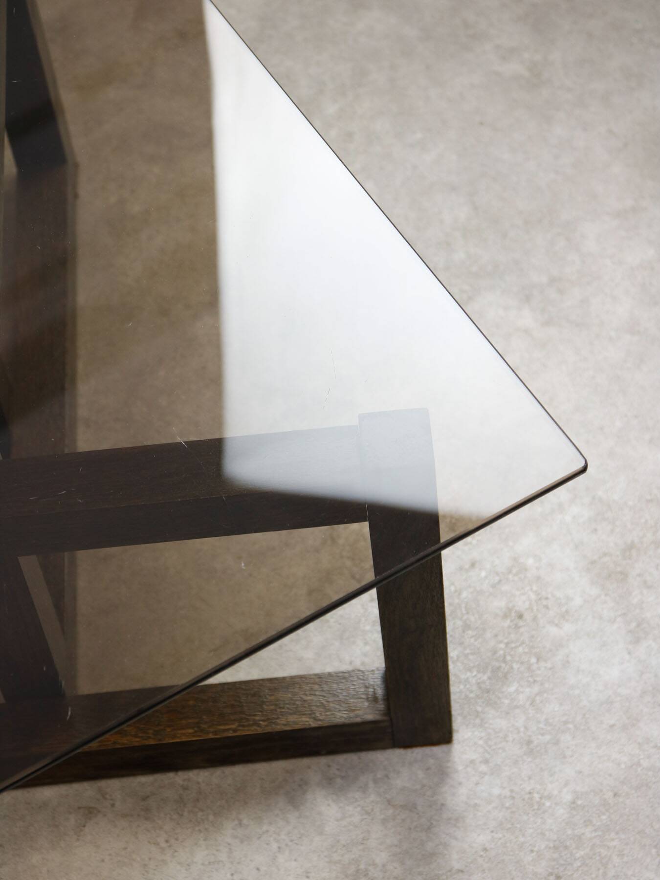 Italian Wooden & Smoked Glass Coffee Table, 60s