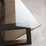 Italian Wooden & Smoked Glass Coffee Table, 60s