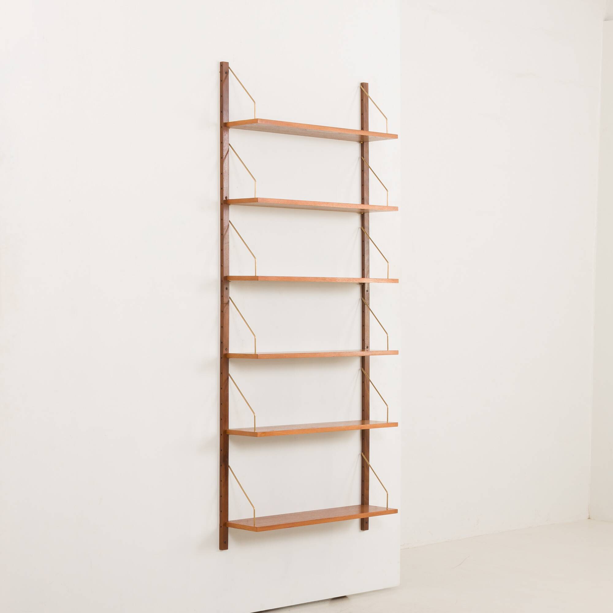 Set of 6 mid century modern renovated teak shelves