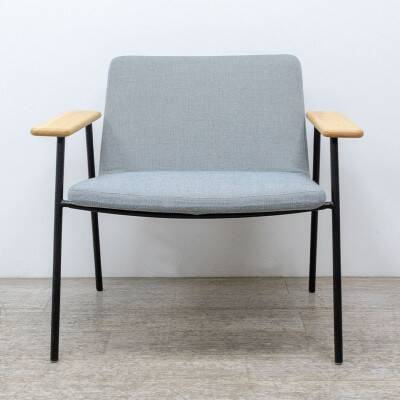 Fauteuil lounge Inclass Xail en tissu bleu