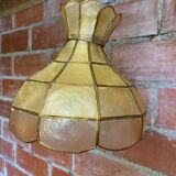 Suspension ancienne art Deco nacre & laiton 70’s