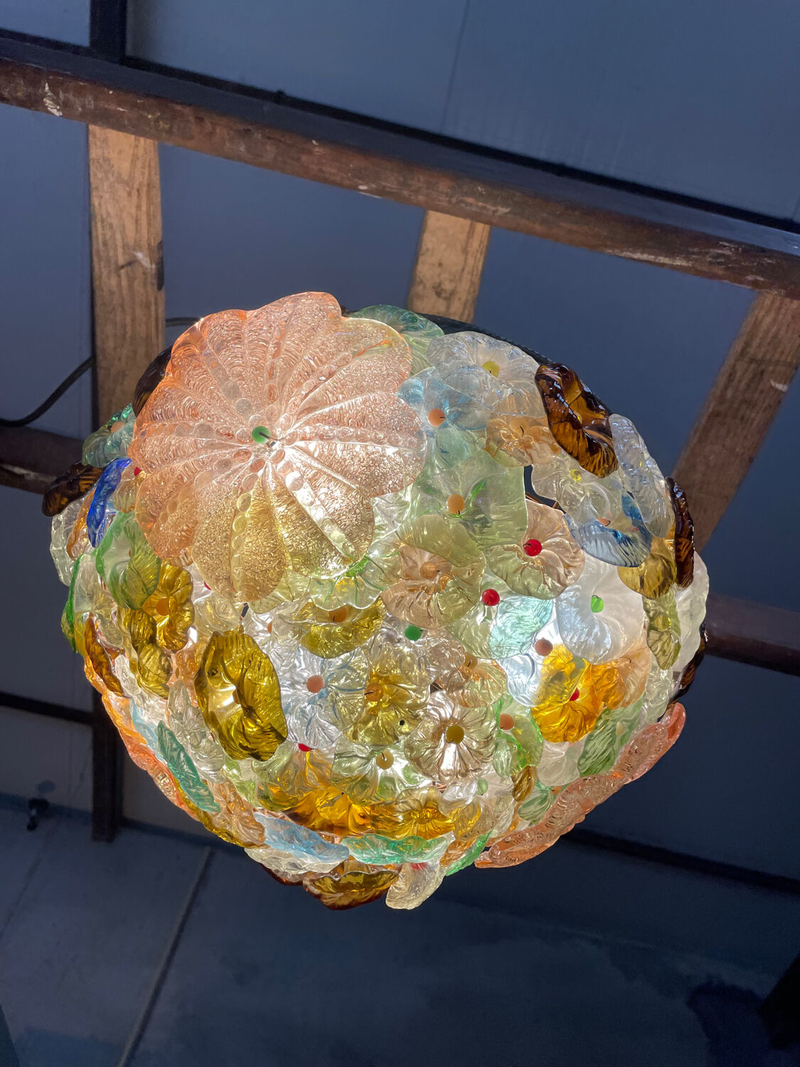 Murano glass ceiling light chandelier Barovier & Toso Flowers